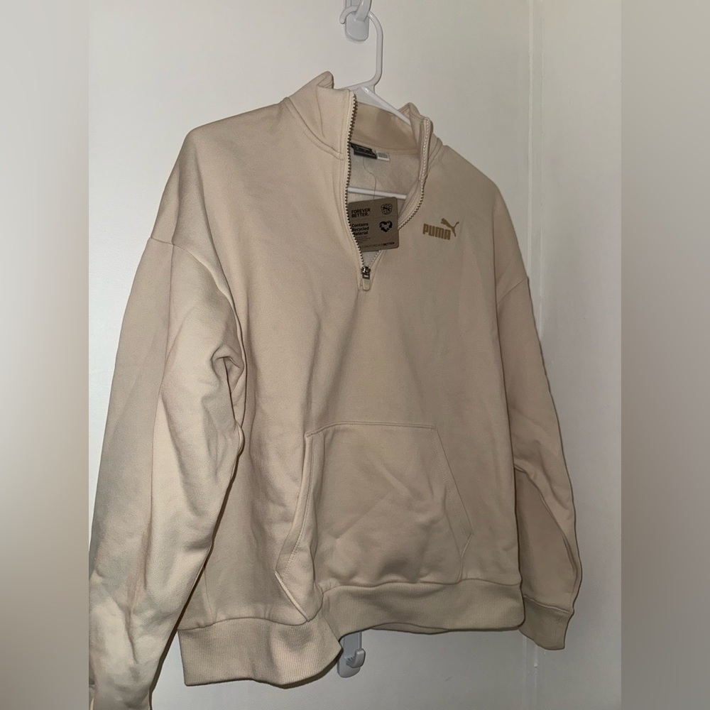 puma cream/off white pullover sweater